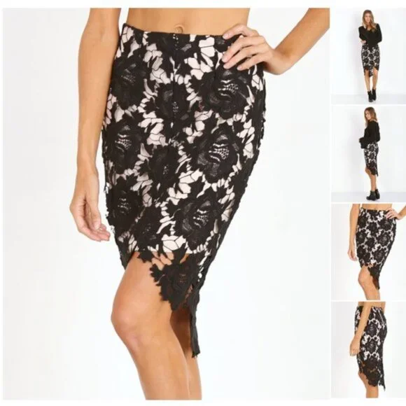 🖤Keepsake The Label I Will Wait Skirt Black Lace - Picture 1 of 10